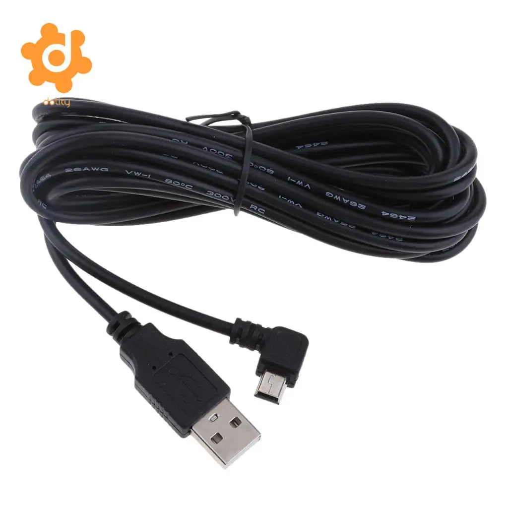 Кабель зарядного устройства dolity 5 в 2 а Mini USB 90 градусов левый изгиб DVR GPS зарядный