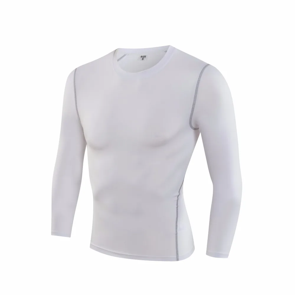 Мужская компрессионная тренировочная рубашка для фитнеса облегающая Спортивная