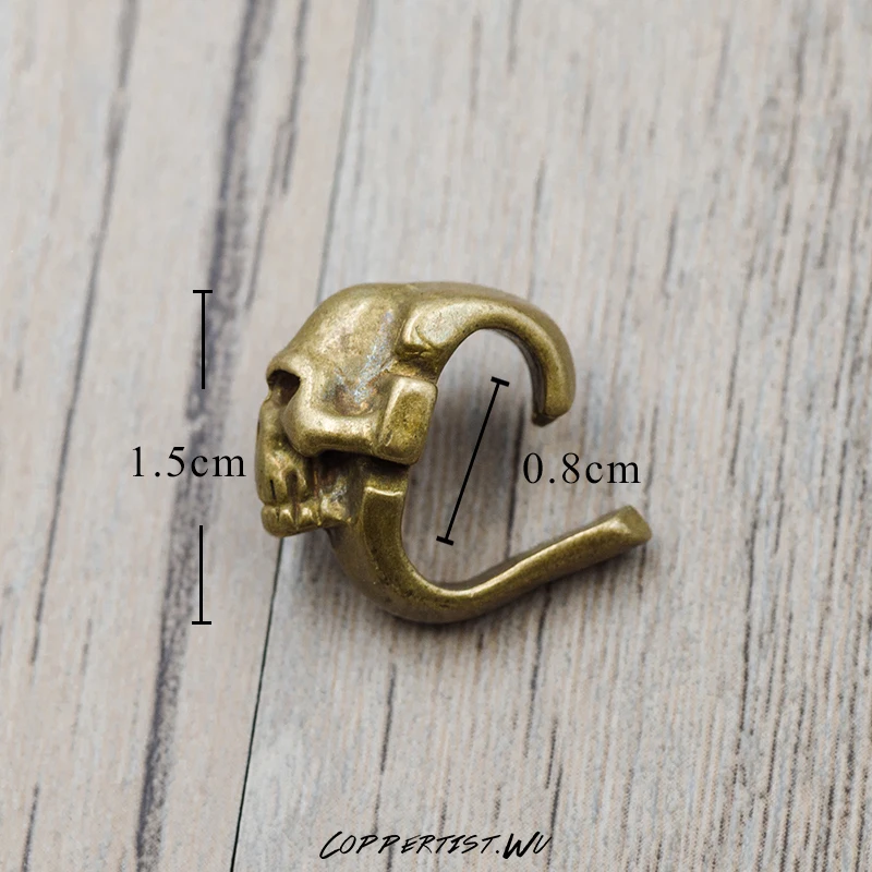 Coppertist. wu брелок со скелетом латунный для ключей ручной работы Золотое модное