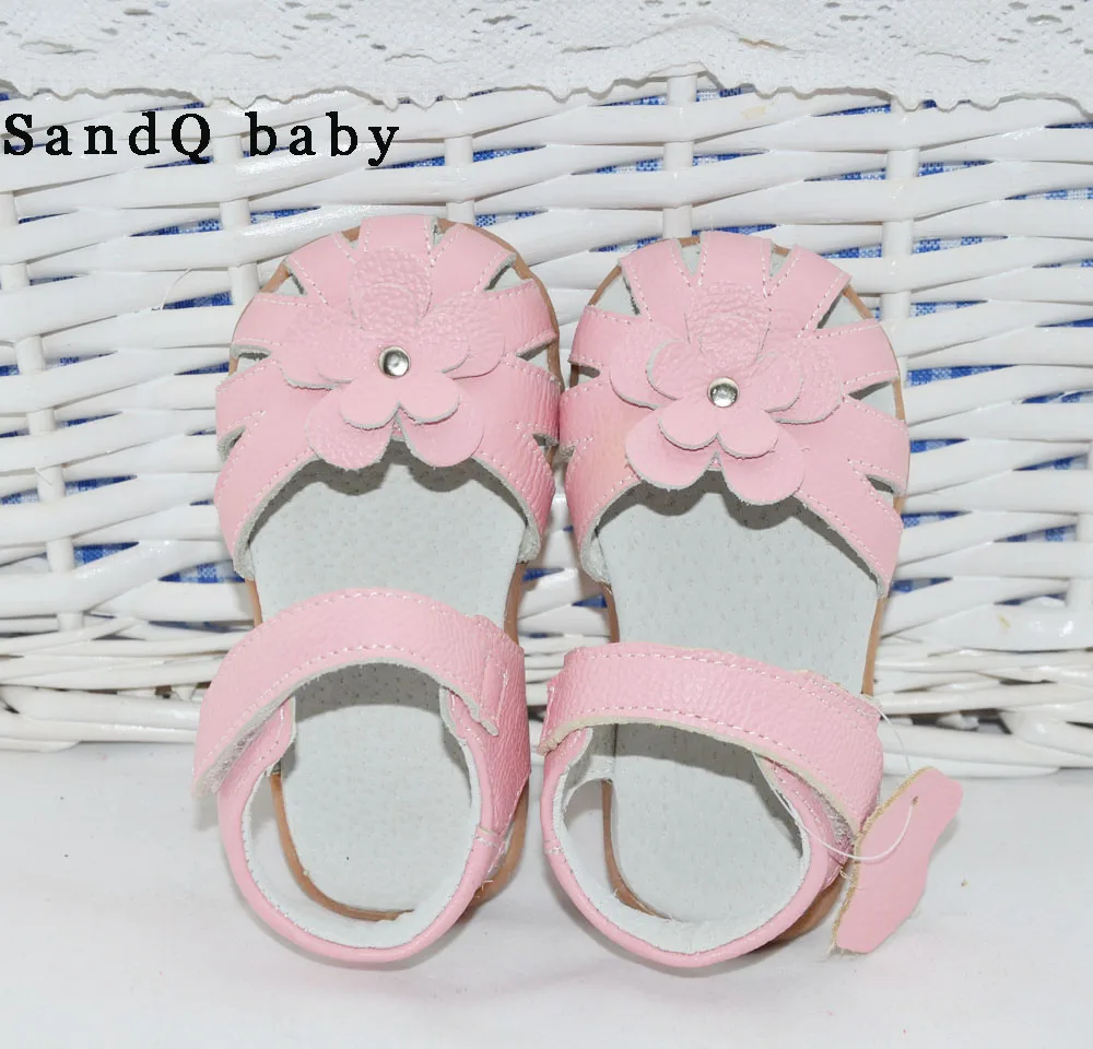 Сандалии Детские с закрытым носком мягкая кожа детская летняя обувь популярные в