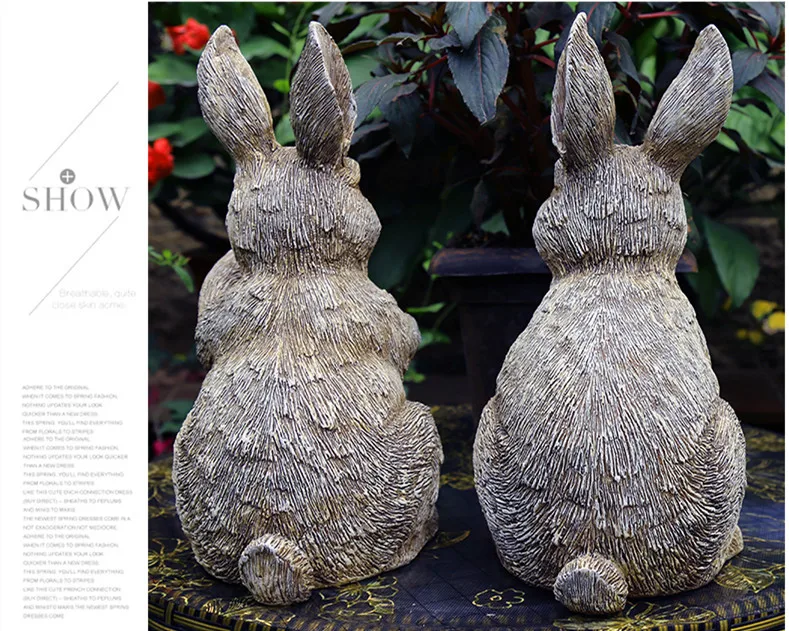 Resin Art Decoration Cartoon Sculpture Decoration Simulation Animal Rabbit Garden Decoration Outdoor Oraments