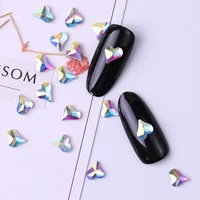10 pieces flatback colorful heart nail rhinestone for nail art decorations crystal glass stone manicure 3d shiny rhinestone gem