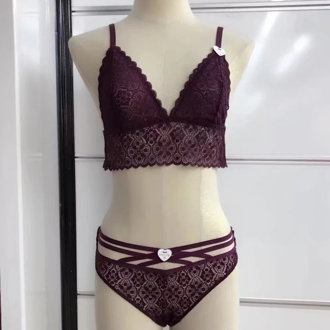 Бюстгальтер и трусики Комплект Lace Bralette Новый Бретельках ультратонких