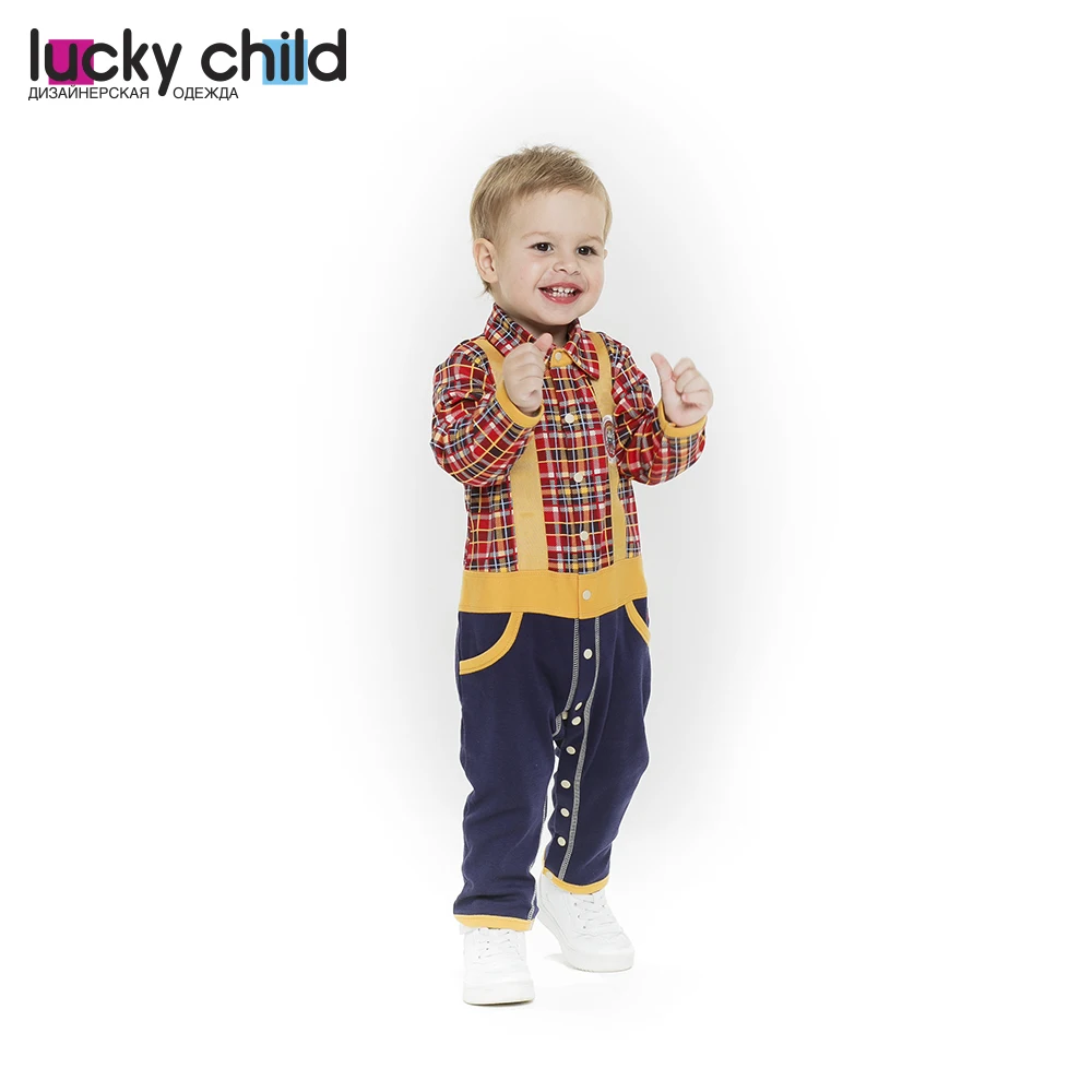 Комбинезон Lucky Child без начёса для мальчиков арт. 27-1 (Мужички) [сделано в России