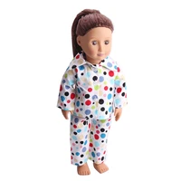 doll clothes doll color wave point pajamas set pant toy accessories fit 18 inch girl dolls and 43 cm baby doll c13