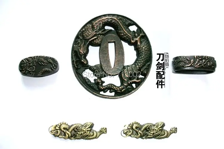 Кованый японский самурайский меч аксессуар kirsite Katana fitting Tsuba Set -Dragon | Дом и сад