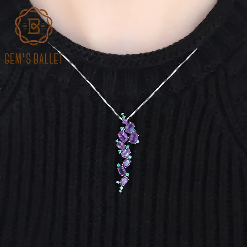 Женские винтажные Подвески GEM'S BALLET ожерелье из стерлингового серебра 925 пробы с