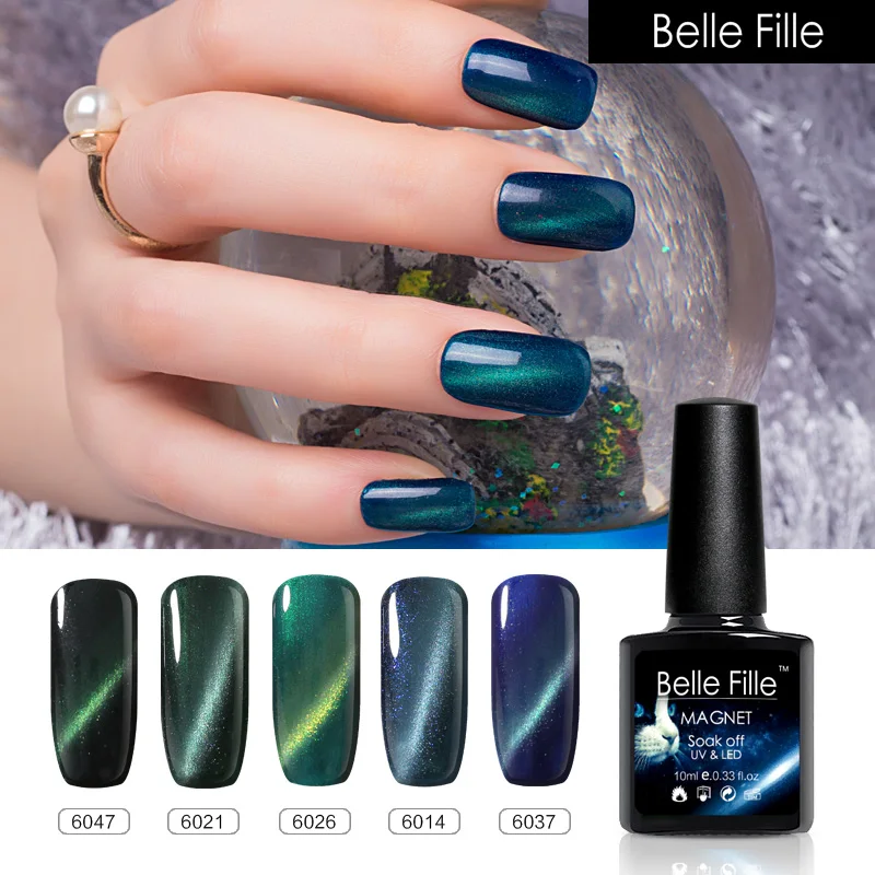 Belle Fille магнитный гель польский 3D глаза кошки Soak Off длительный лак для ногтей