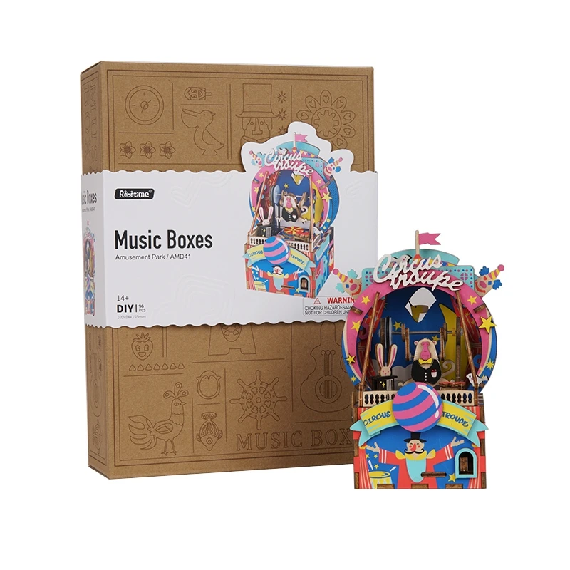 Деревянная модель музыкального парка Robotime сделай сам 3D пазл картонная подвижная