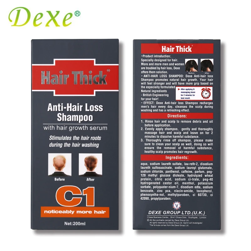 

10PCS 200ml Dexe Black Hair Shampoo Anti Hair Loss Chinese Herbal Polygonum Multiflorum Hair Growth Treatment For Men & Women