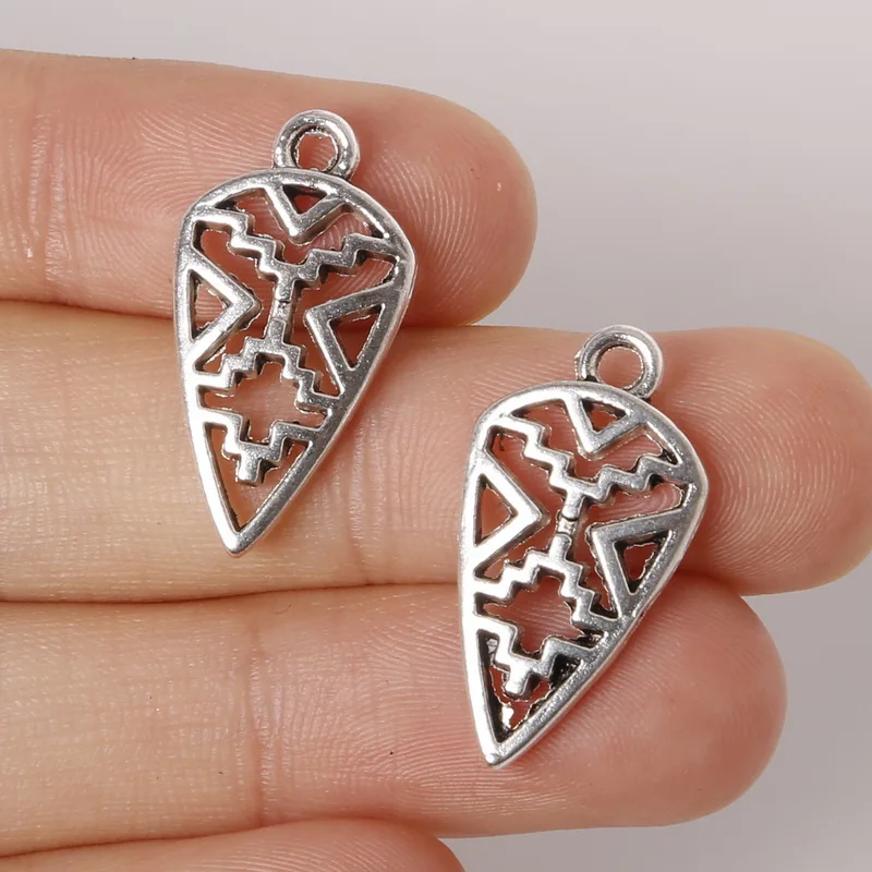 Подвески в форме капель 9 шт. 13х25 мм из сплава цинка античного серебра|charm pendant|diy