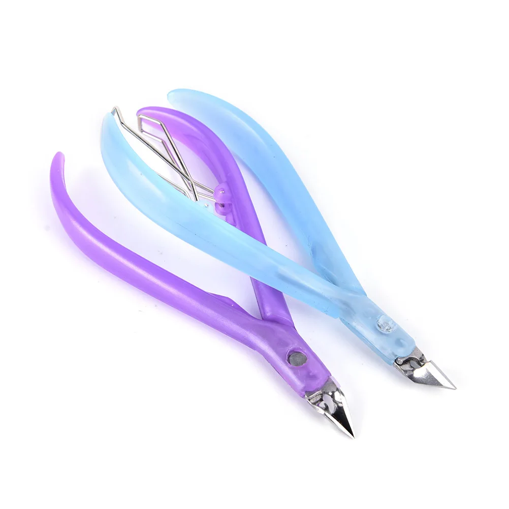 

10.5*5.5cm Nail Cuticle Nipper Plastic+Metal Clipper Scissor Dead Skin Remover Manicure Nail Art Tool 4 Colors