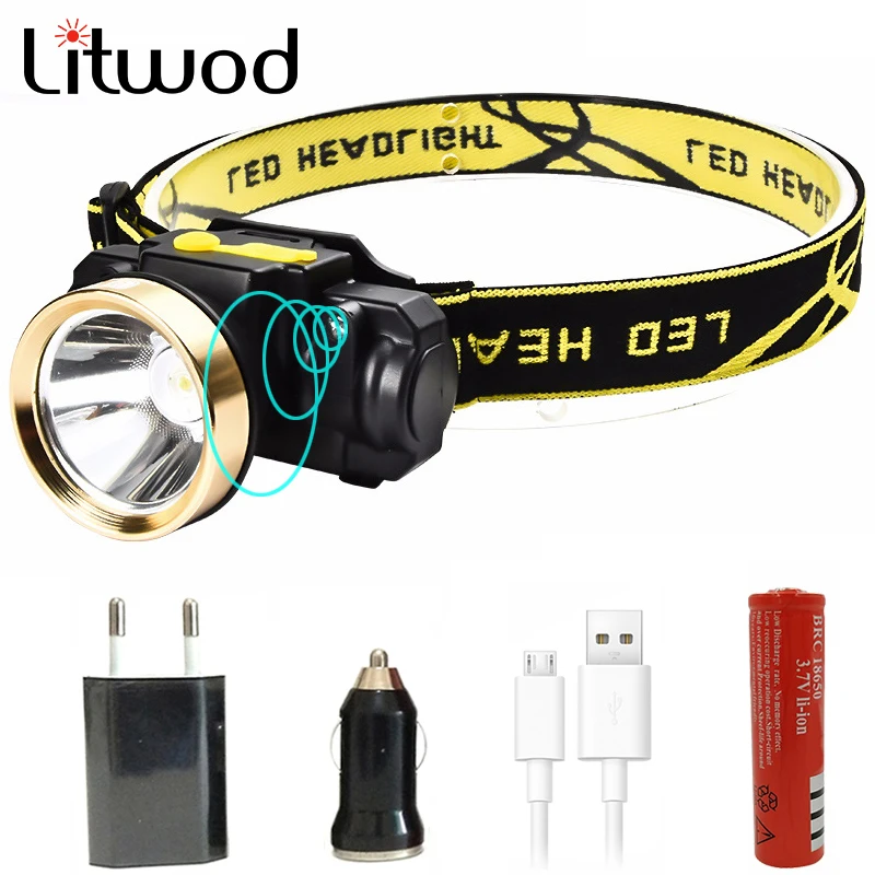 Мини фонарь Litwod z35 Аккумуляторный Индуктивный с датчиком движения|Налобные