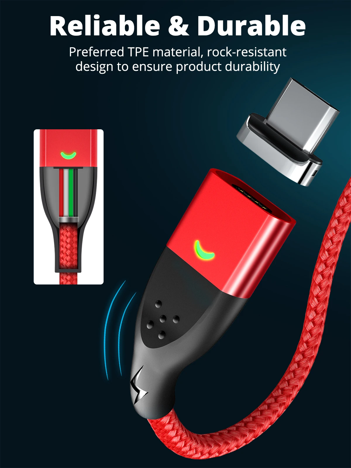 Магнитный кабель USB FONKEN Micro usb type C, магнитные Кабели для телефонов, быстрое зарядное устройство 3A, быстрая зарядка, Android, шнур для зарядки мобильных данных