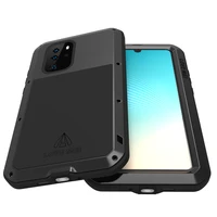 aluminum metal armor for huawei p30 pro case shockproof rugged full body cover case for huawei p30 lite with gorrila glass cover