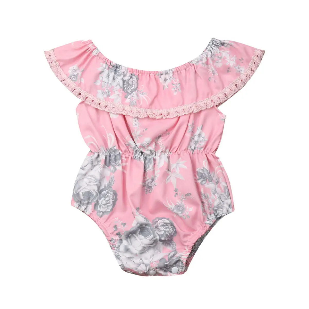 0-24M Cute Newborn Baby Girl Off shoulder Floral Bodysuit Jumpsuit One Pieces Outfits Summer Clothes |