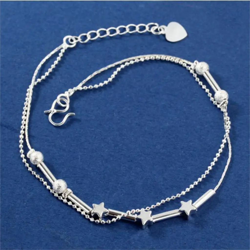 2017 Женский Серебристый браслет на ногу в форме звезд лодыжку модные браслеты для