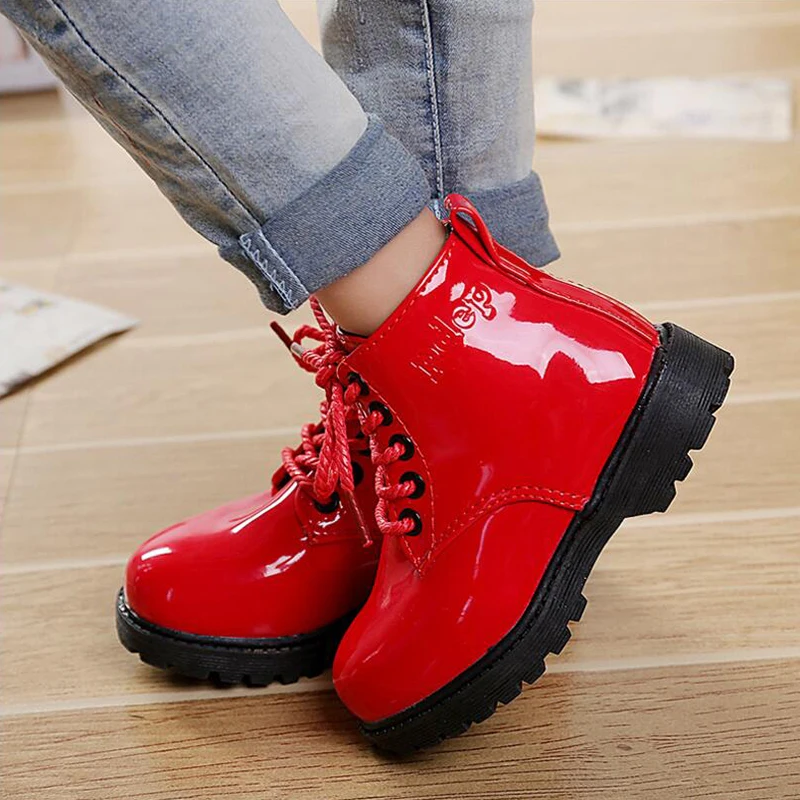 Кожаные ботинки для мальчиков и девочек тонкие на весну 2019|children martin boots|boots boysboots