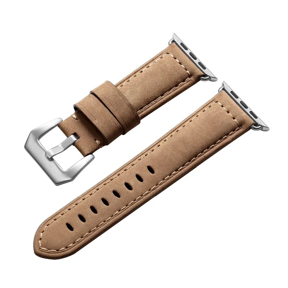 Ремешок кожаный для Apple Watch 4 3 2 1 40 мм 44 браслет iWatch из натуральной кожи с