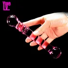 YUELV двойной стеклянный фаллоимитатор Хрустальный искусственный пенис Анальная пробка женская мастурбация Вагина точка G массаж секс-игрушки для женщин и мужчин