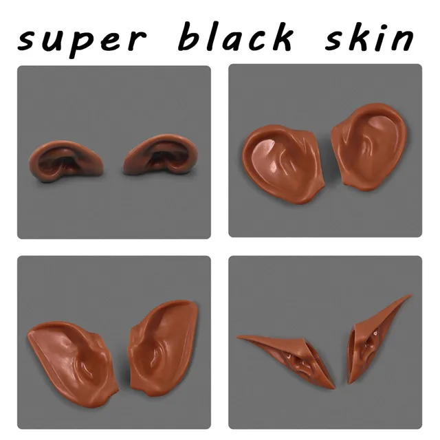 super black skin ICY blyth кукла ледяные игрушки уши для пользовательских DIY, не нужно резать оригинальные уши - Цвет: super black skin