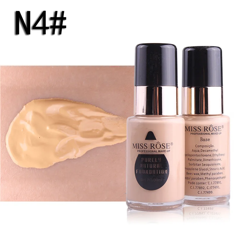 MISS ROSE 30MLGlass Bottle Foundation Repair Nourishing Concealer Foundation