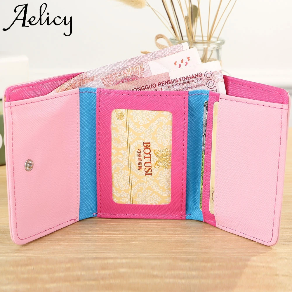 Aelicy женский простой короткий кошелек с кошкой для монет Высококачественная