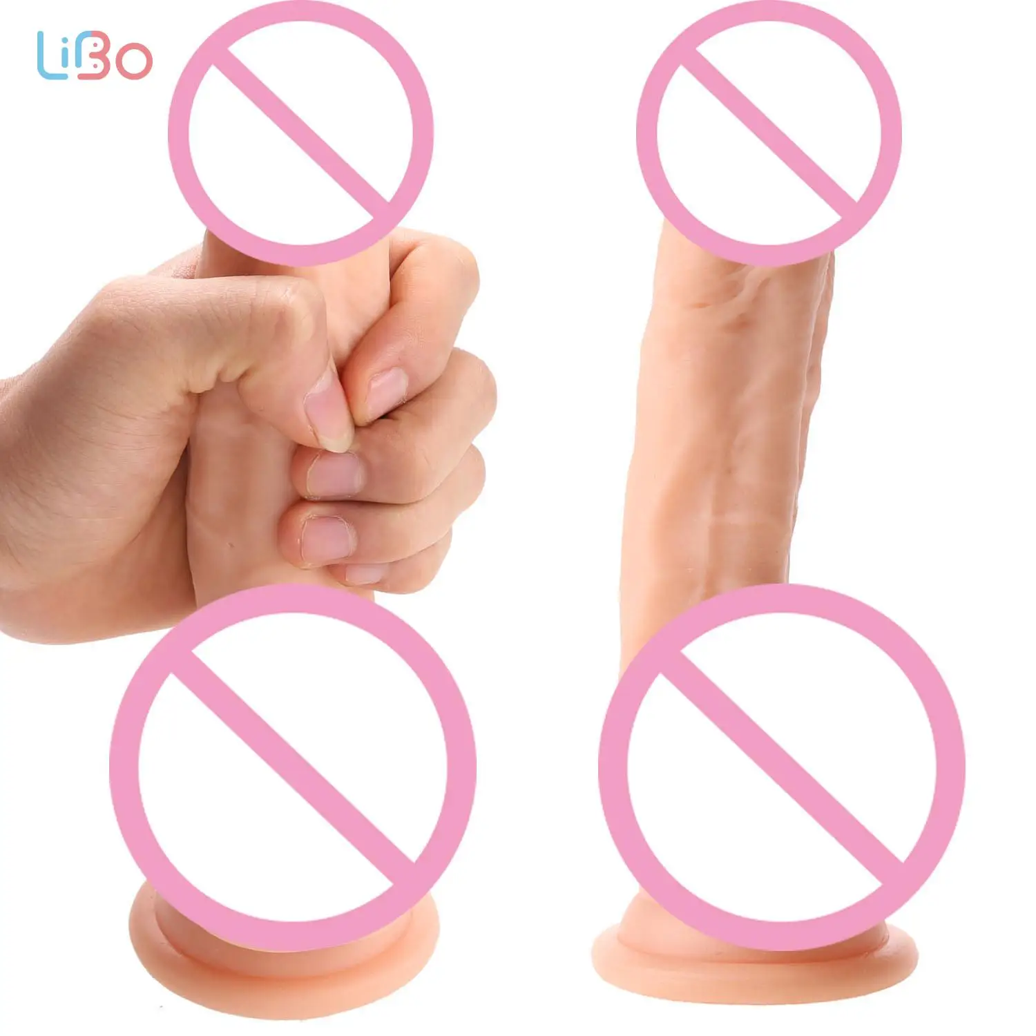 Li bo фаллоимитатор реалистичные искусственный пенис супер большой всасывания