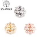 Somsoar ювелирные изделия #1 Mom Slide Charms fit 10 мм сетчатый Браслет и кожаный браслет для Дня матери 10 шт.лот