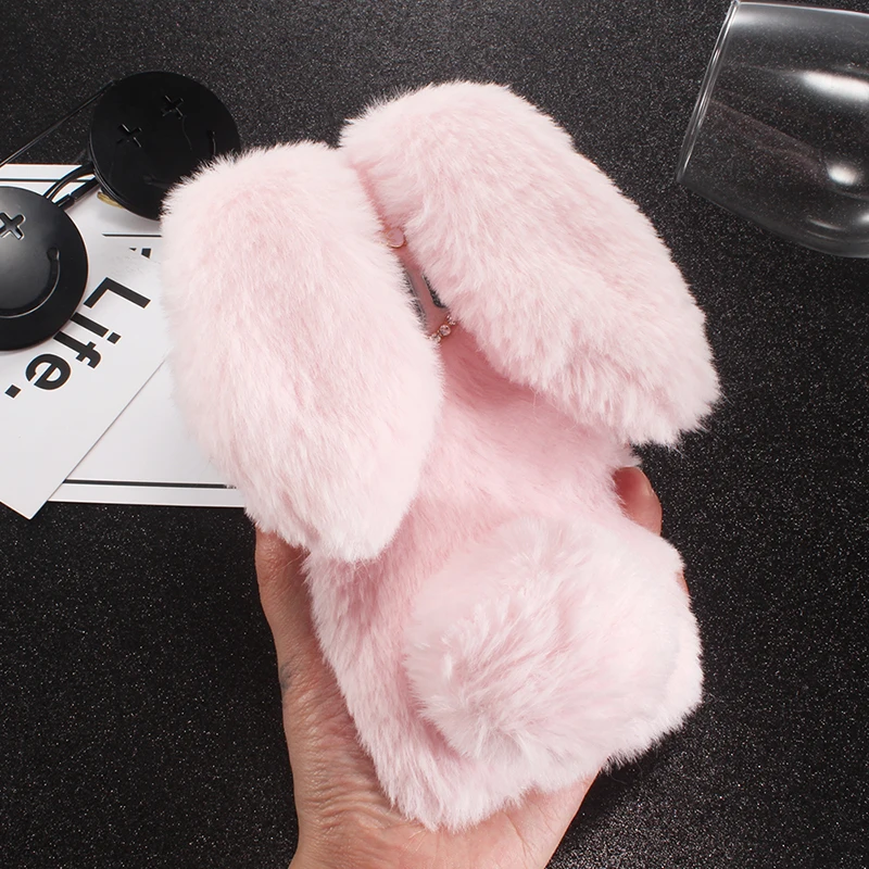 Hairy Cute Hot Hand Rabbit 3D Winer Gift Skin Case For Samsung Galaxy J2 Pro J4 J6 J8 2018 TPU Silicone Etui Protection Cover | Мобильные
