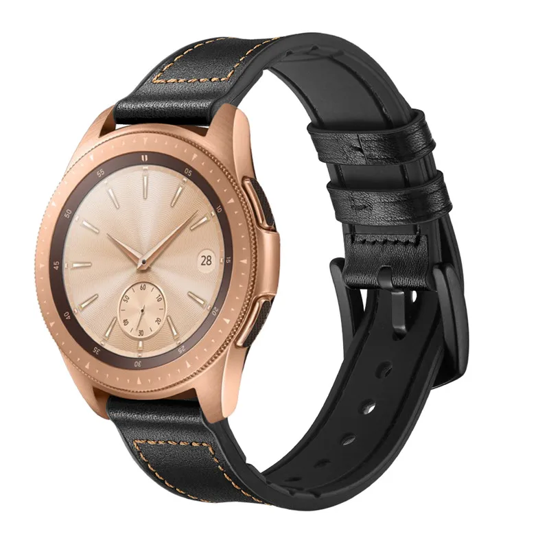 ASHEI 22 мм 20 мм винтажный кожаный ремешок для samsung Galaxy Watch 46 мм 42 мм активный 2 шестерни S3 S2 ремешок с силиконовым внутренним