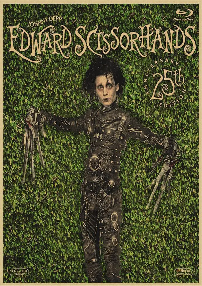 Классическая пленка Эдварда сissorhands плакат крафт-бумага ВИНТАЖНЫЙ ПЛАКАТ бар украшение дома стикер стены