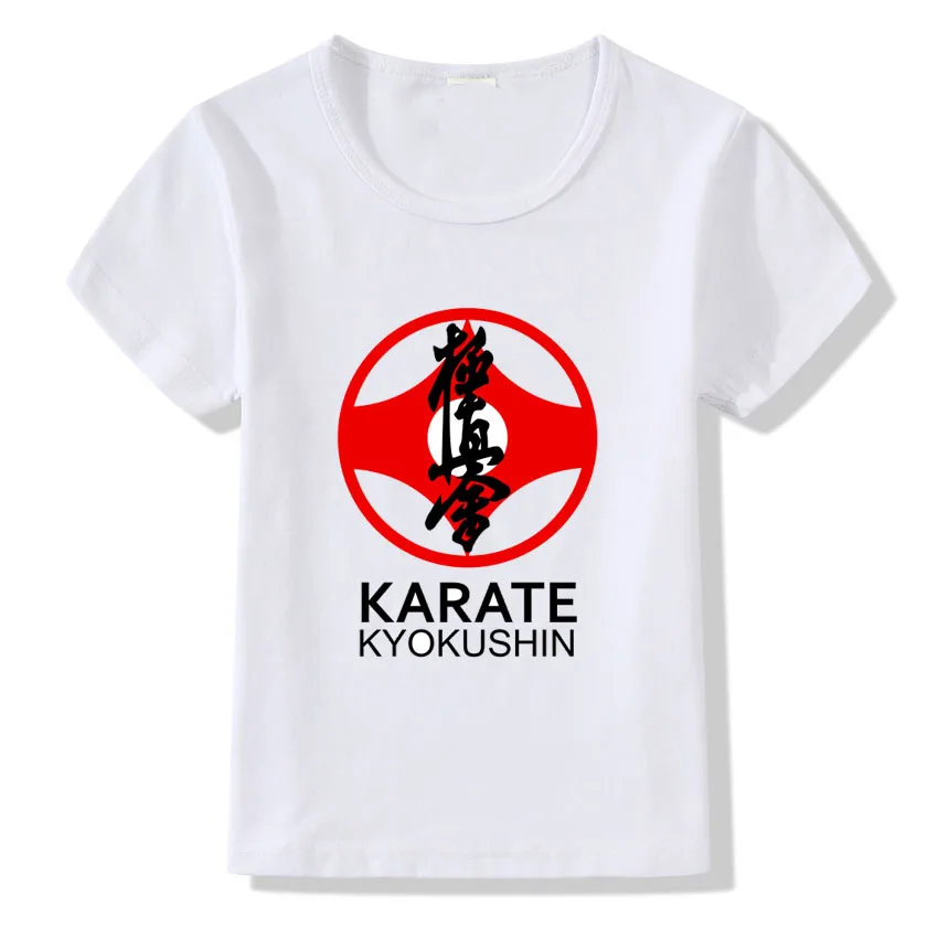 Детская модная футболка с принтом каратэ Kyokushin забавная футболка с рисунком суши каратэ летние футболки для девочек и мальчиков - Цвет: C3