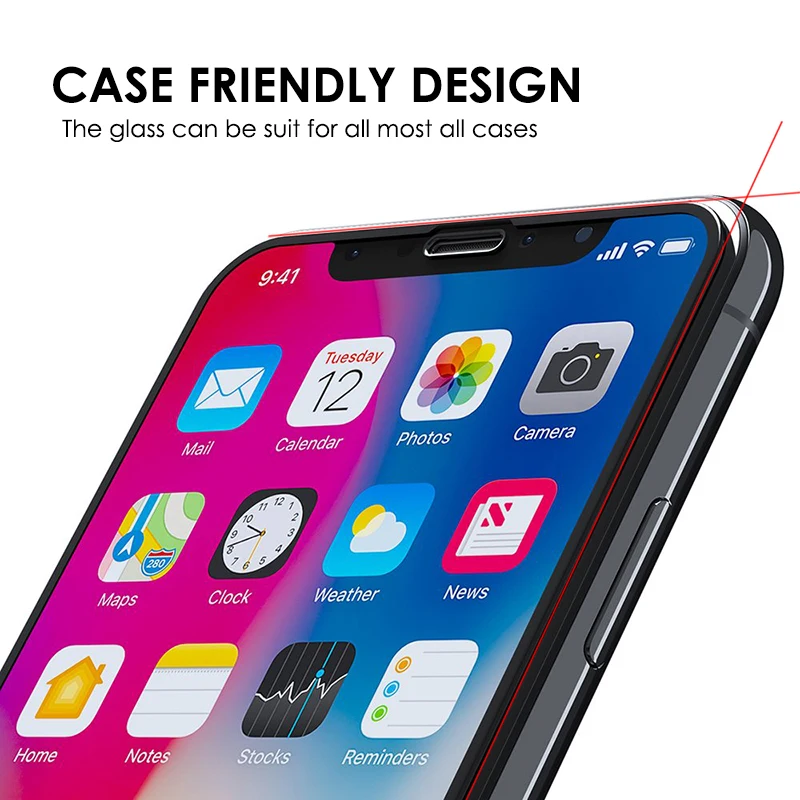 Akcoo 3-кратное усиление закаленного стекла для iPhone XS защита экрана чехол xs max 6 7 8 Plus