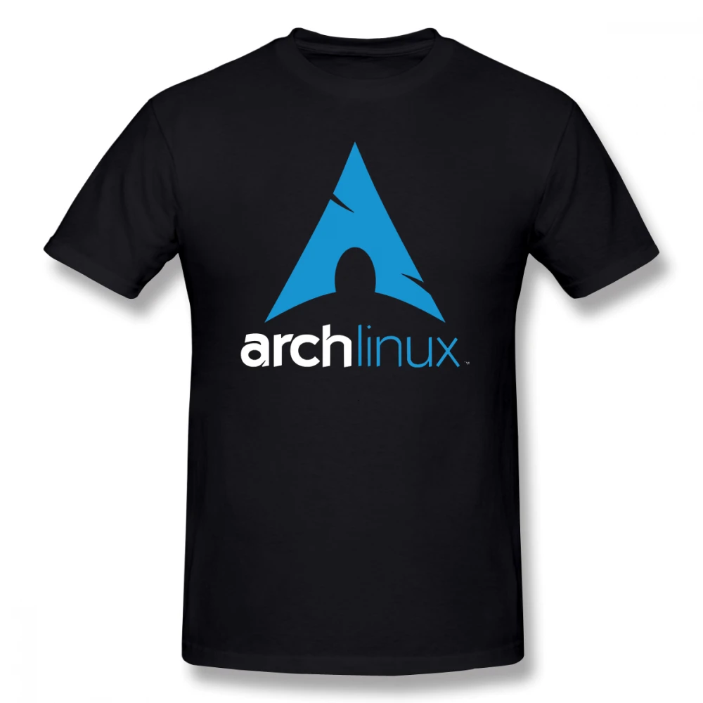 Black Linux футболка Arch Linux, Мужская футболка с буквенным принтом, базовая футболка, забавные повседневные футболки с коротким рукавом, уличная одежда - Цвет: Black