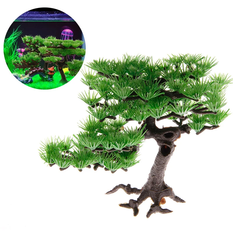 Товары для водных питомцев искусственные растения Plstic Pine Tree аквариум рыб