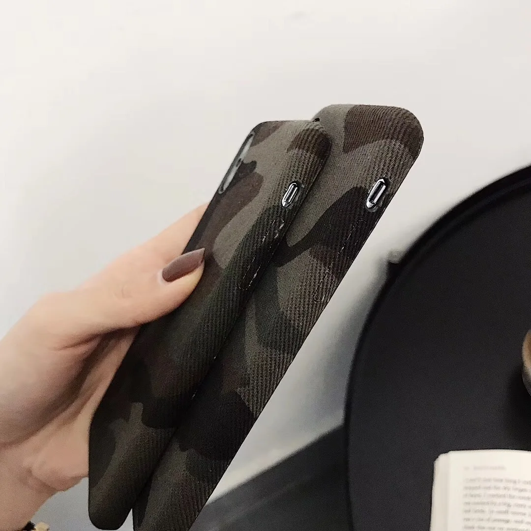 Модный Камуфляжный зеленый чехол для телефона iPhone 6 6s 7 8 Plus X Xs Max Xr тисненый