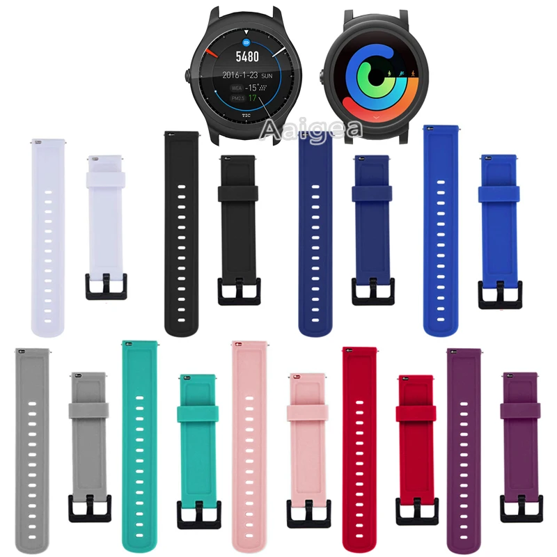 

Ремешок силиконовый для часов Ticwatch E, модный сменный спортивный браслет унисекс для ticwatch 2, 20 мм