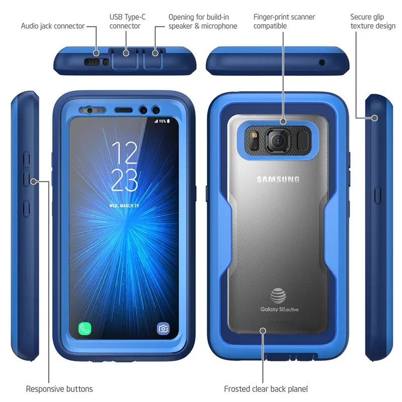 Для Galaxy S8Active Чехол i-Blason Magma сверхмощный ударопрочный бампер Чехол со встроенной защитной пленкой, не подходит для S8/S8