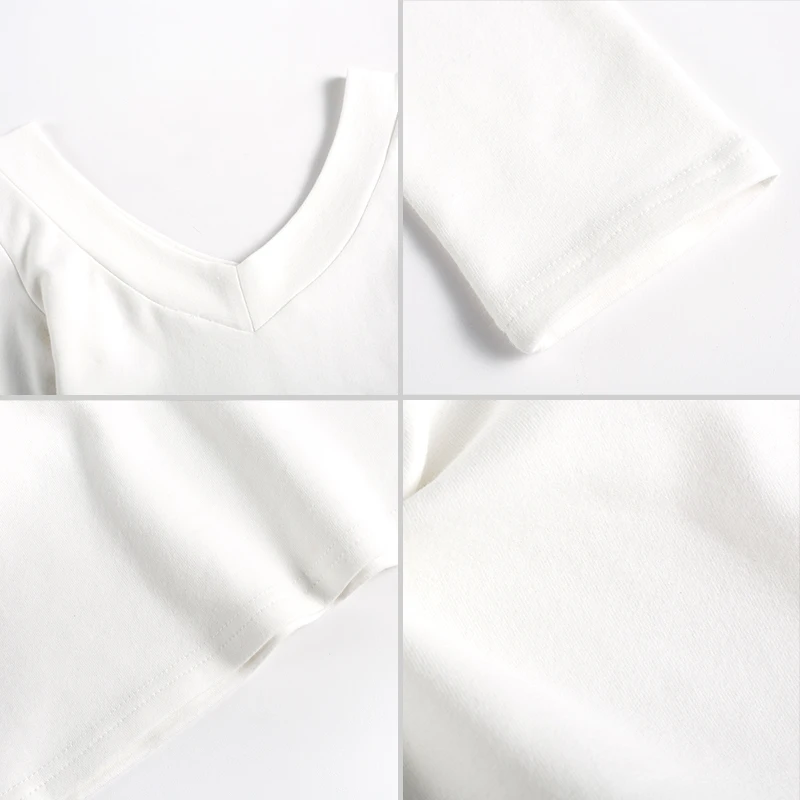 

harajuk New Autumn T-Shirt Women Big V-Neck Sexy Full Sleeve Shirt Cotton Casual Soft Basic Female Winter Solid Clothes GZZ18015