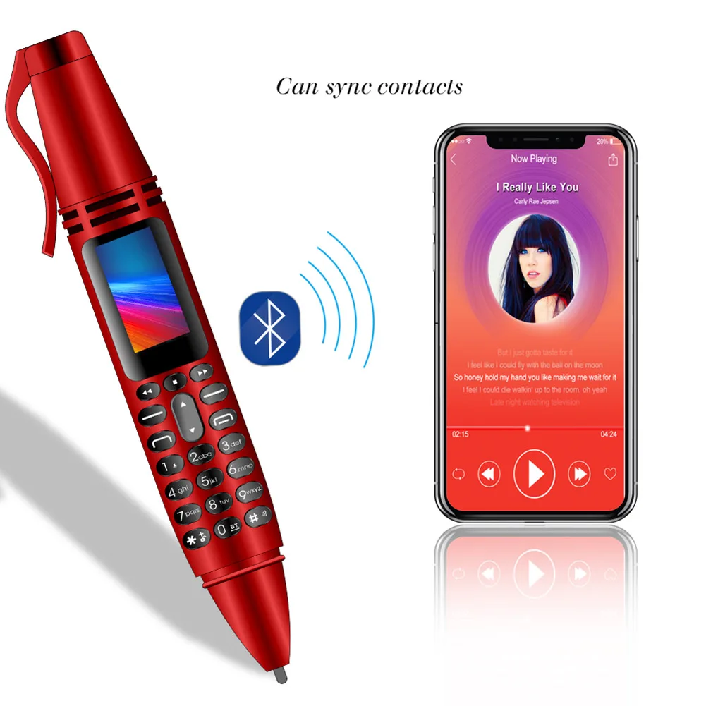 Новый мини Bluetooth дозвона ручка маленький экран Поддержка sim карты TF мобильный