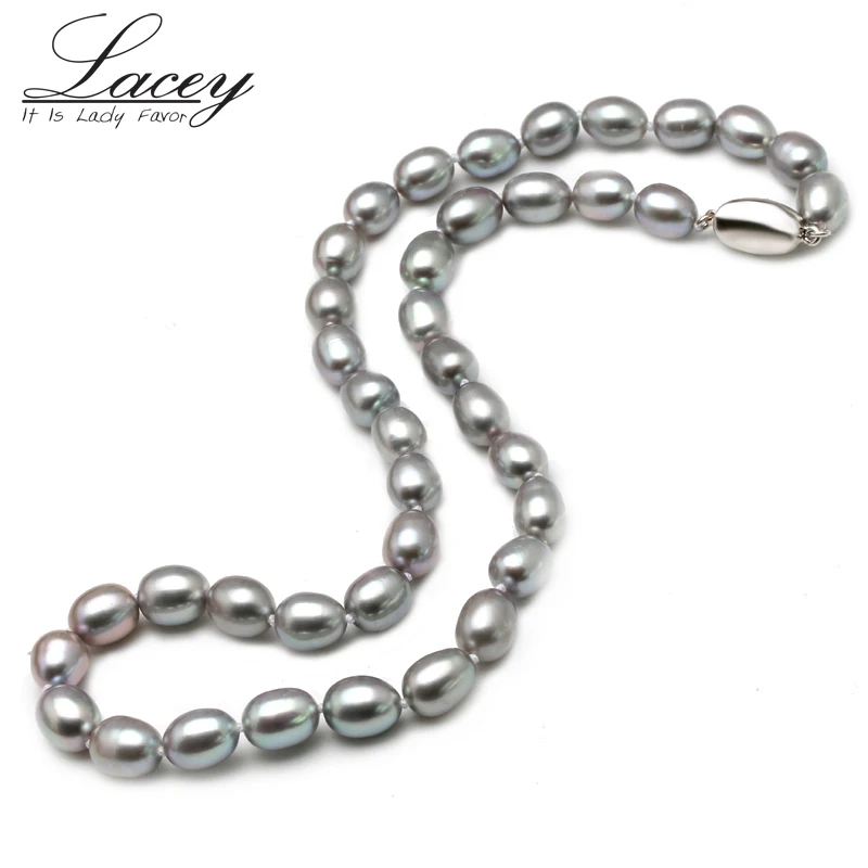 Женское Ожерелье из натурального пресноводного серого жемчуга Lacey длинное