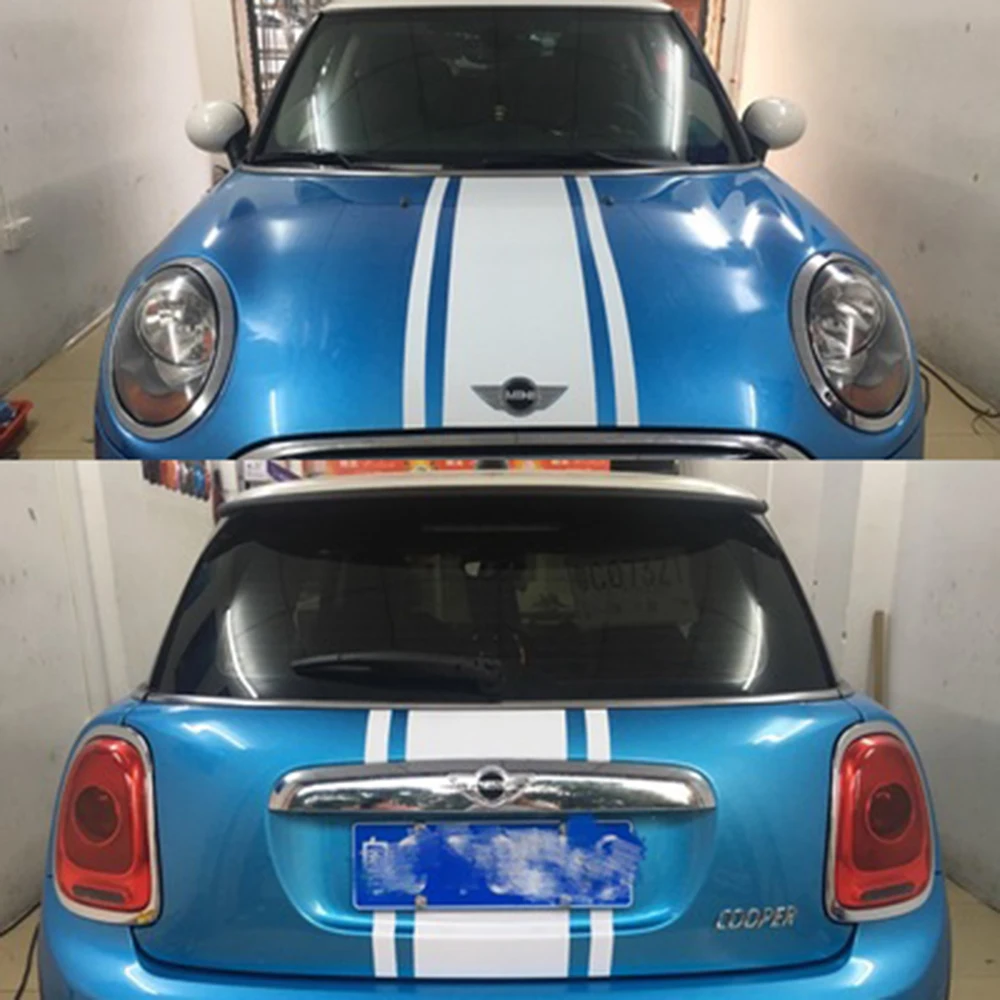 Капот + багажник 3 полосы автомобильные наклейки и автостайлинг для Mini Cooper JCW One S F55
