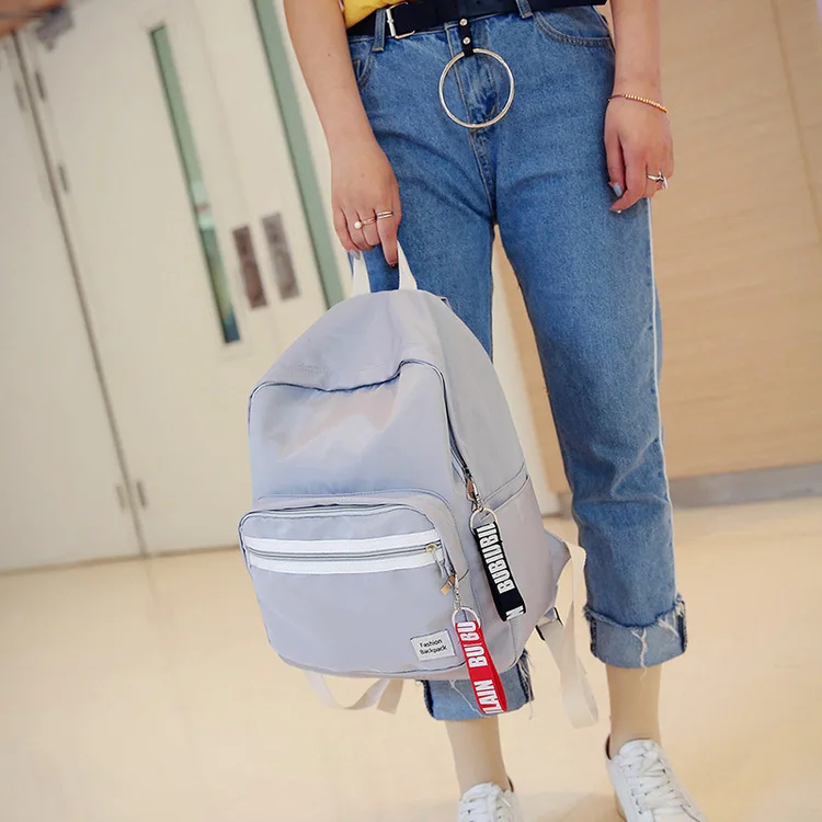 Японский Харадзюку сплошной цвет ulzzang backbag дикая кисть уличная Студенческая сумка стример женский рюкзак