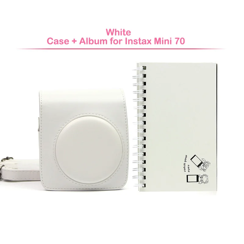 Brand Quality PU Leather Case Bag with Shoulder Strap + 96 Pockets Photo Album for Fujifilm Instax Mini 70 Instant Film Camera |