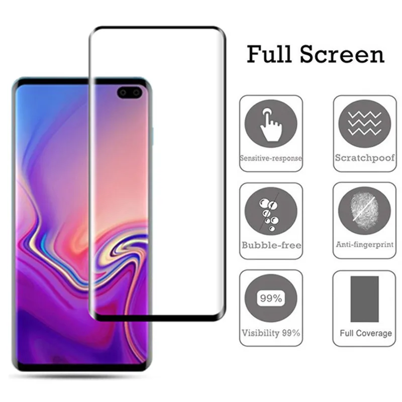 Закаленное защитное стекло 10D для Samsung Galaxy S10 пленка экрана Plus 10 S 10Pro | Мобильные