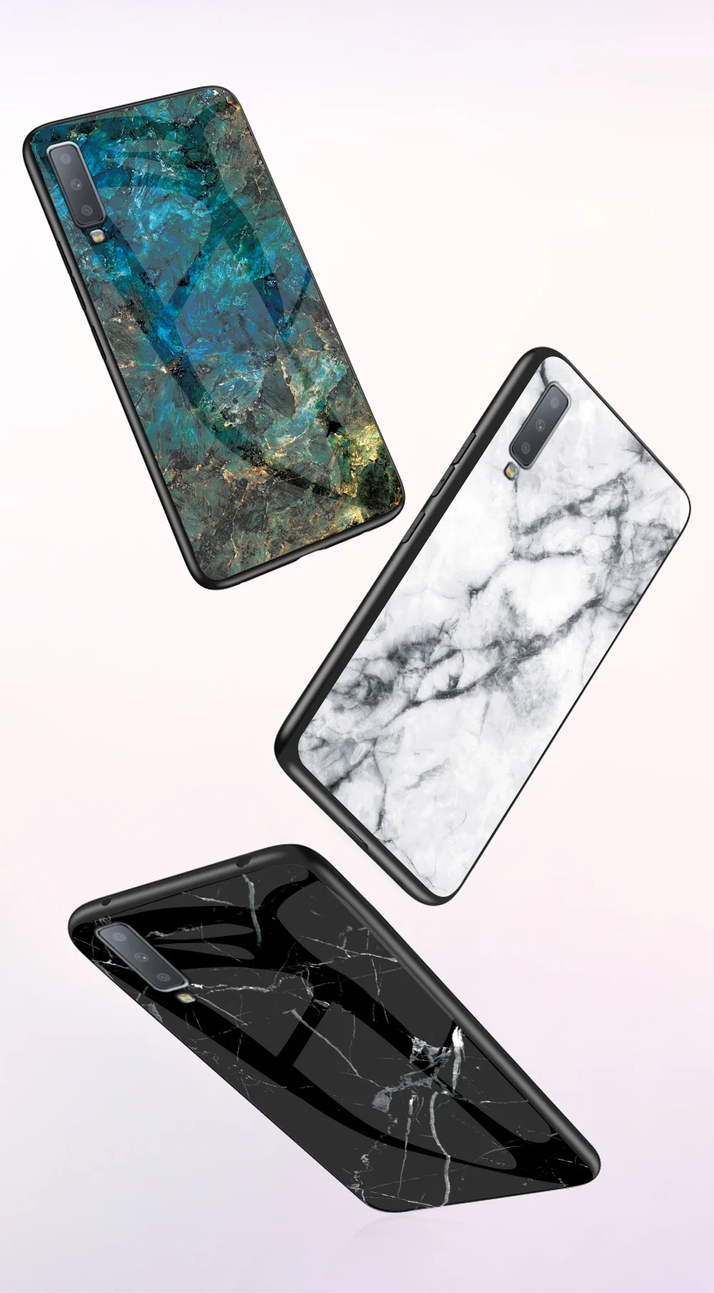Для Samusng Galaxy S10E S10 S9 S8 J4 J6 Plus Note 9 8 M10 M20 мраморная защитная пленка из закаленного стекла класса люкс чехол для телефона для A7 A9 чехол Крышка