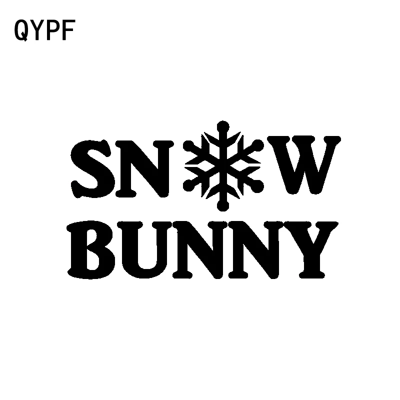 QYPF 15 9 см * 5 модный виниловый автомобильный стикер Снежный кролик наклейка черная