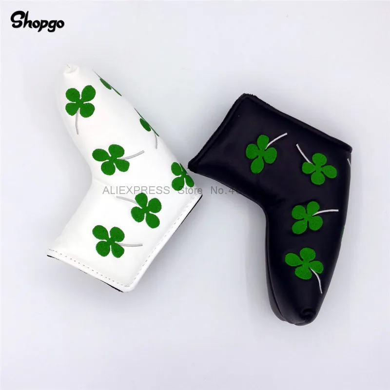 [2 вида цветов] Lucky Clover Blade Golf Putter Head Cover PU кожаный чехол для гольфа спортивные