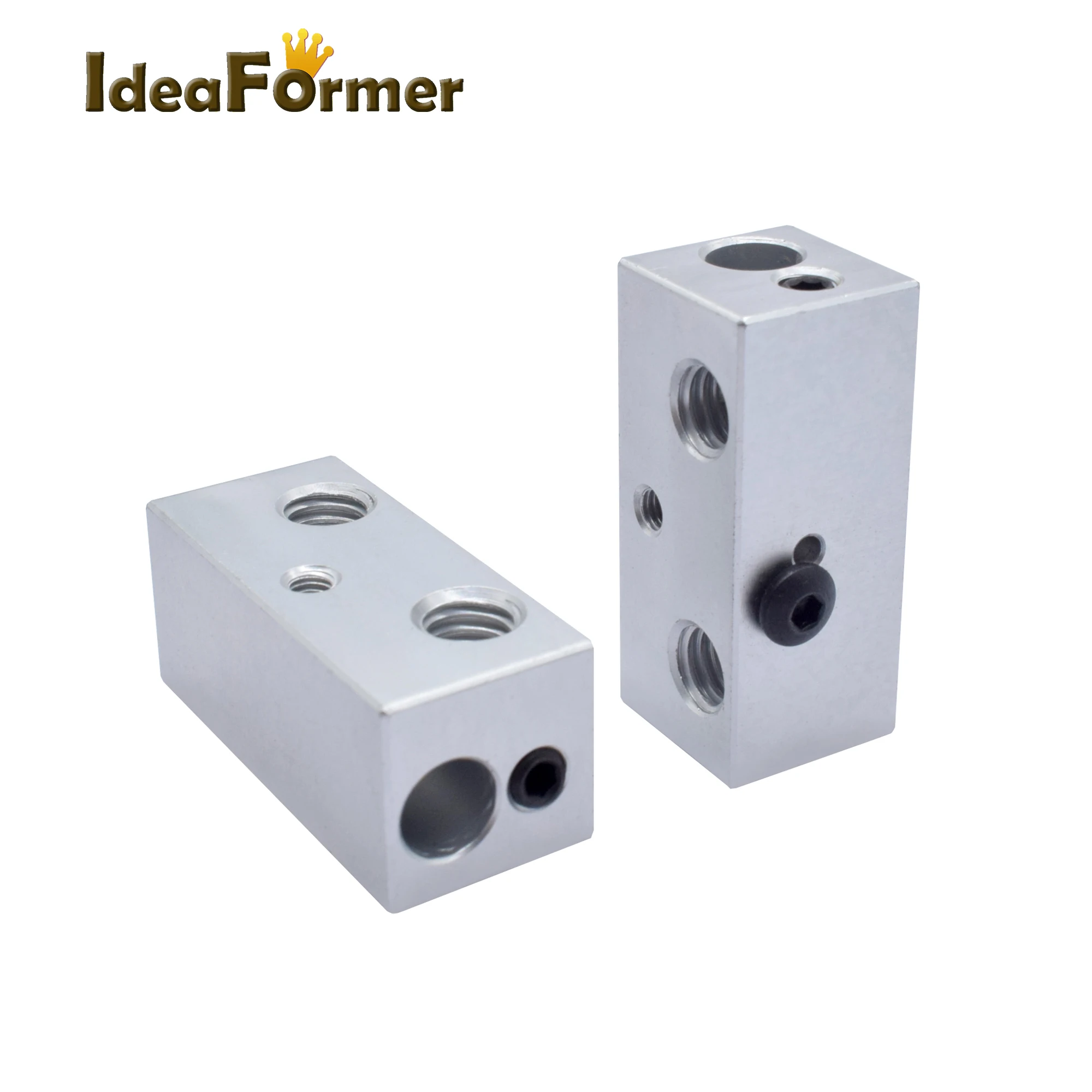 

3D Printer 2 in 1 out Aluminum Heating block for 3D Printer Parts I3 Multi-color Extruder Printing head Hot End Heating Parts.